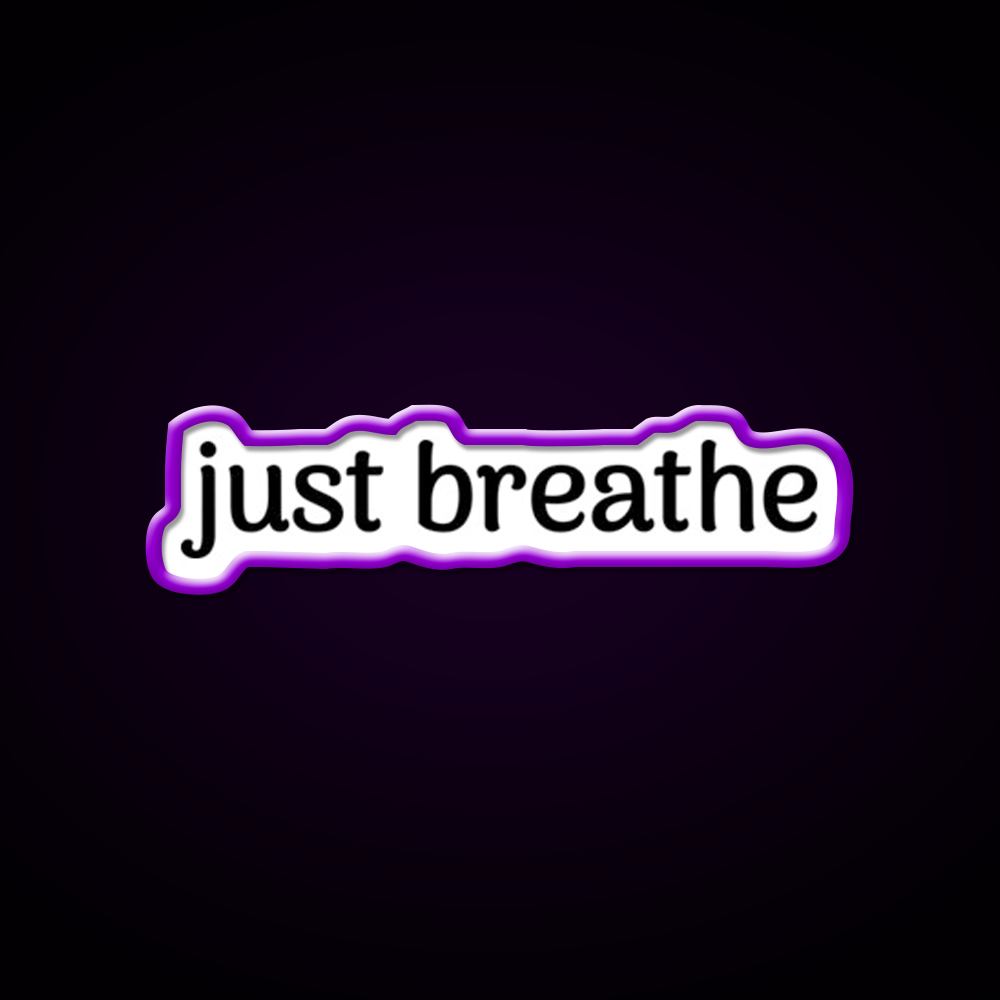Just Breathe Yoga Quotes Yoga Led Neon Sign For Wellness Space Rgb Color