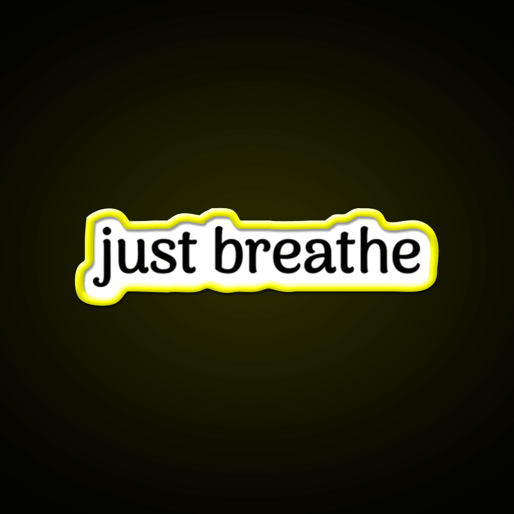 Just Breathe Yoga Quotes Yoga Led Neon Sign For Wellness Space Rgb Color - Shineneon