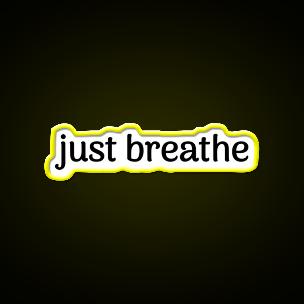 Just Breathe Yoga Quotes Yoga Led Neon Sign For Wellness Space Rgb Color