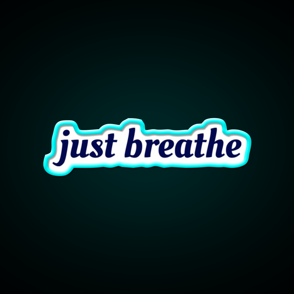 Just Breathe Yogi Yoga Led Neon Sign For Wellness Space Rgb Color