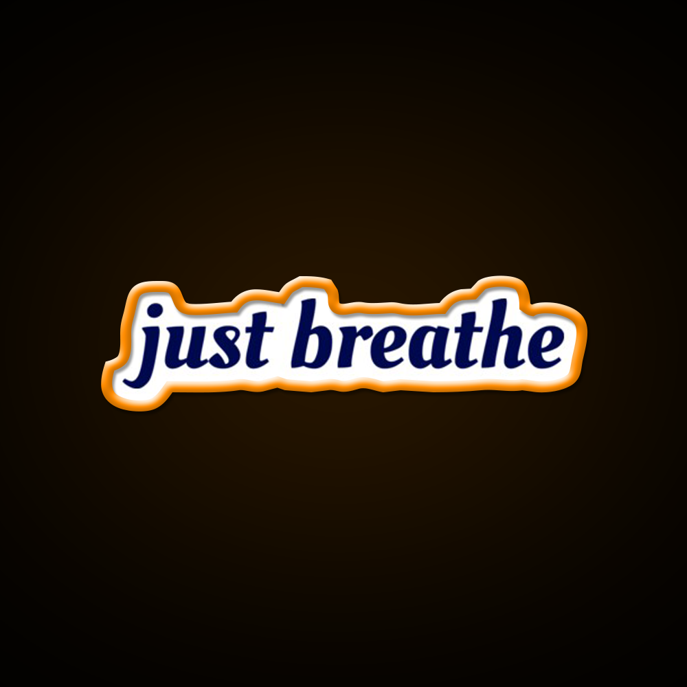 Just Breathe Yogi Yoga Led Neon Sign For Wellness Space Rgb Color