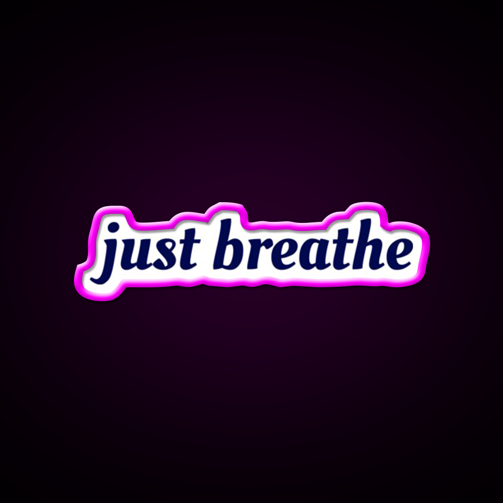 Just Breathe Yogi Yoga Led Neon Sign For Wellness Space Rgb Color