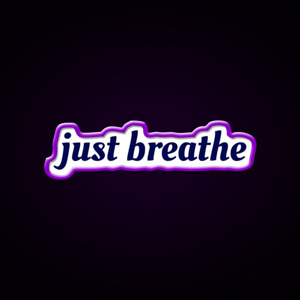 Just Breathe Yogi Yoga Led Neon Sign For Wellness Space Rgb Color