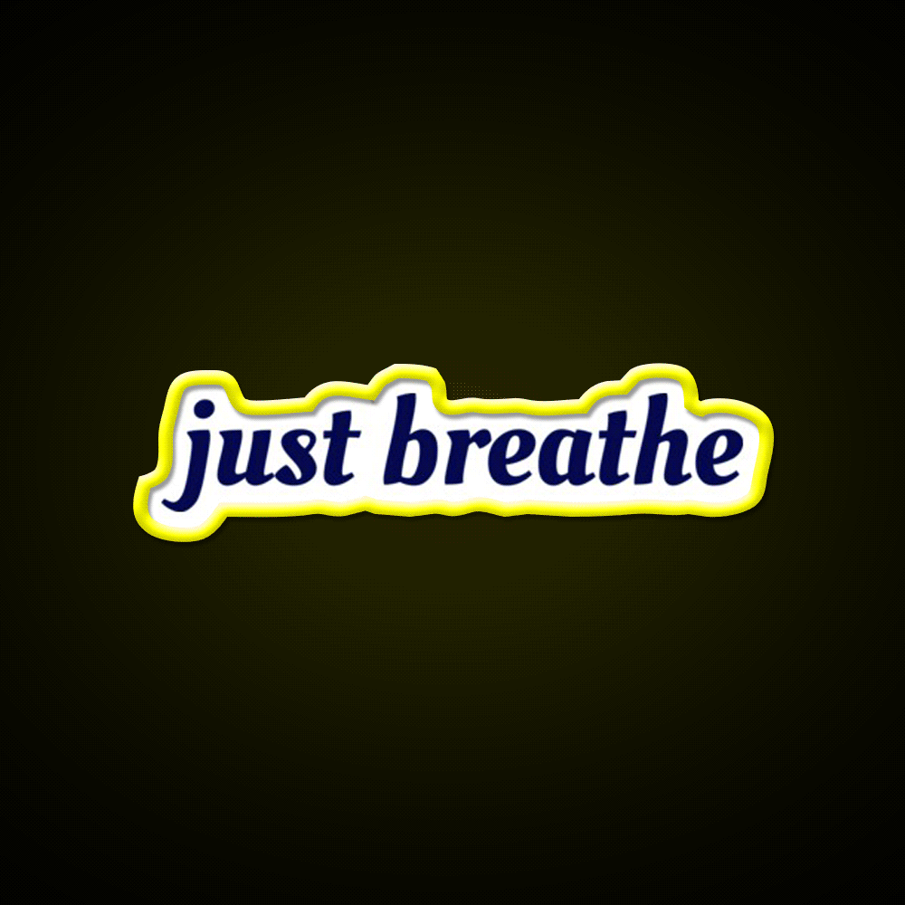 Just Breathe Yogi Yoga Led Neon Sign For Wellness Space Rgb Color