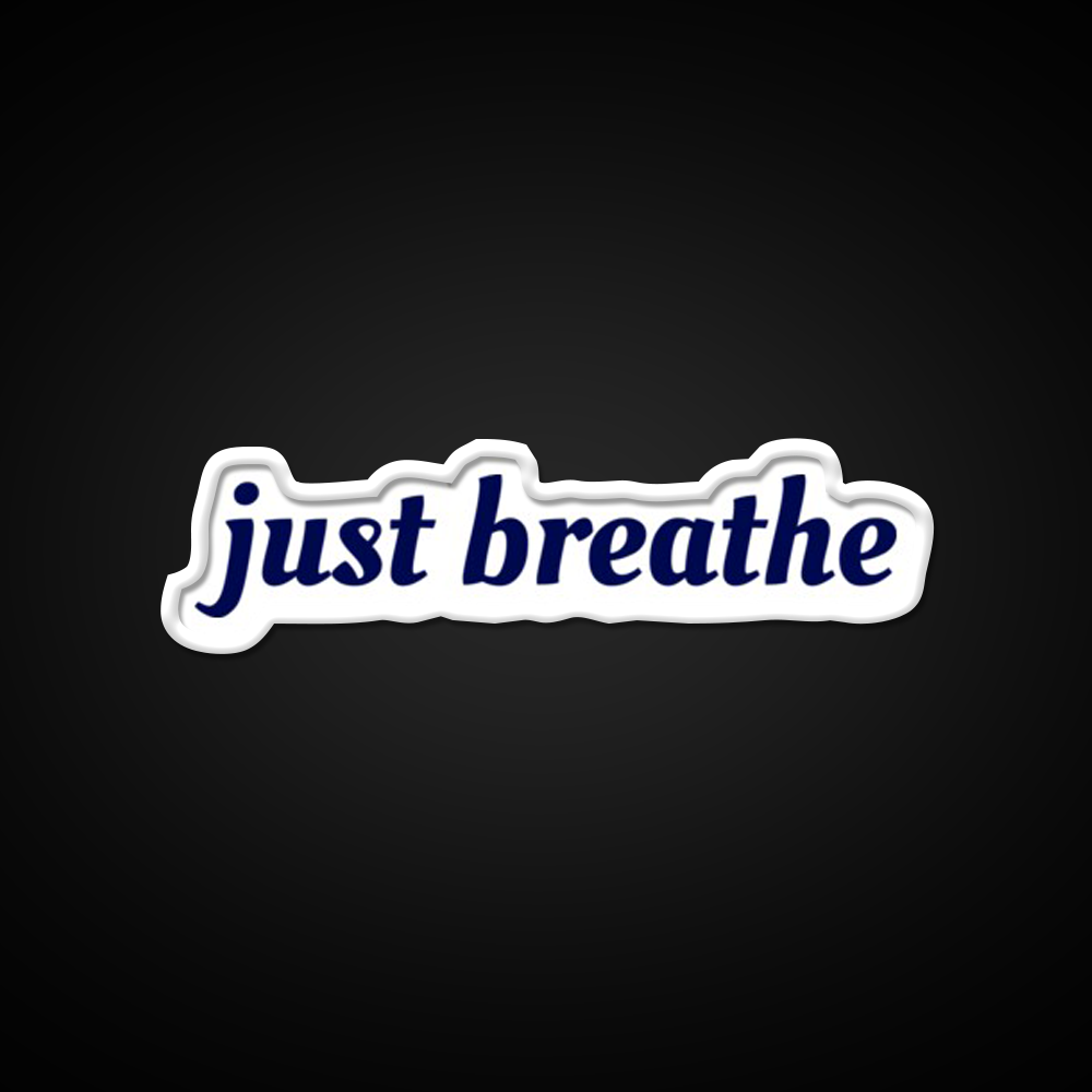 Just Breathe Yogi Yoga Led Neon Sign For Wellness Space Rgb Color