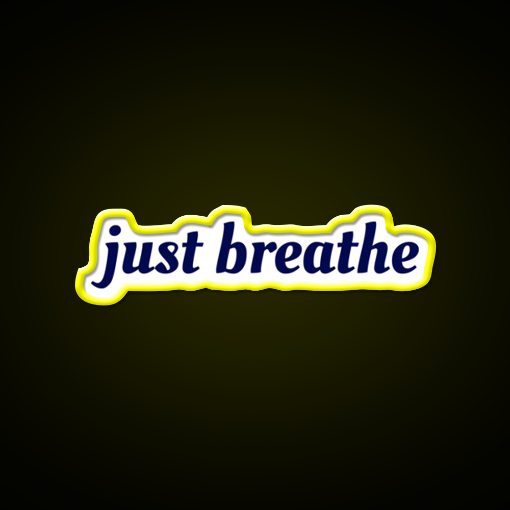 Just Breathe Yogi Yoga Led Neon Sign For Wellness Space Rgb Color