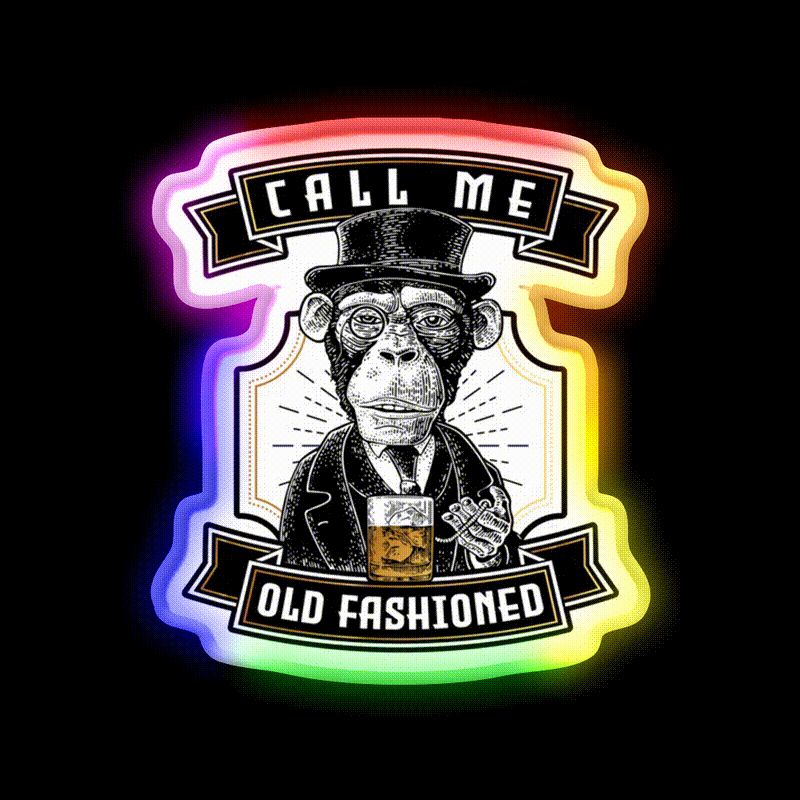Just Call Me Old Fashioned Whiskey Cocktail Bar Decor Led Neon Sign Rgb Color - LED neon sign close-up detail