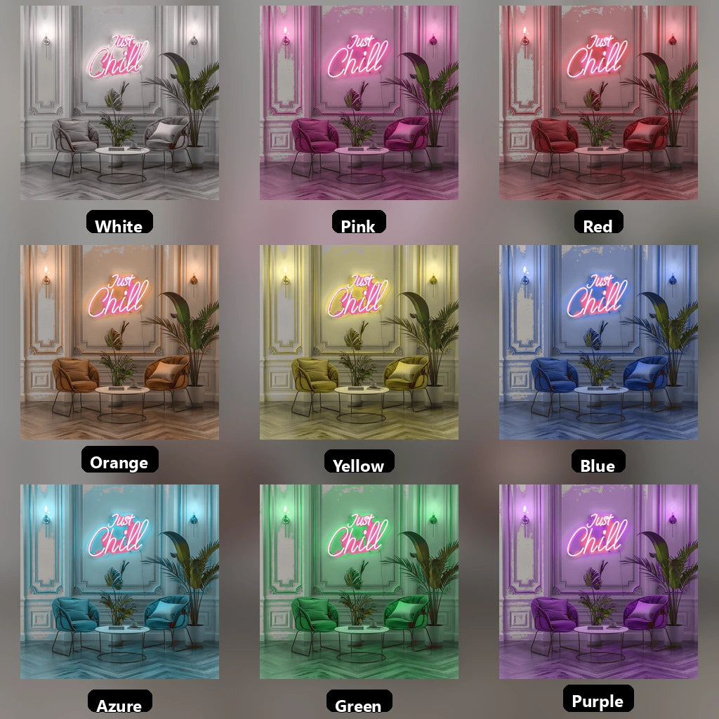Just Chill LED Neon Sign - 05 Color Grid