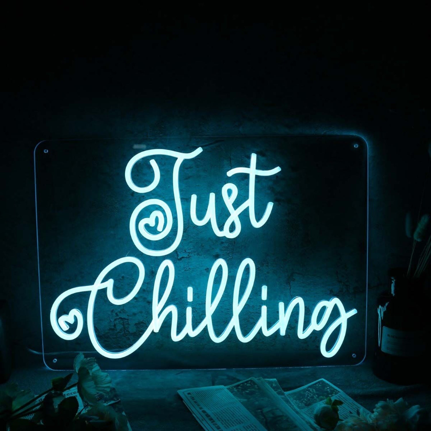 Just Chilling Blue Custom Led Neon Sign - Shineneon