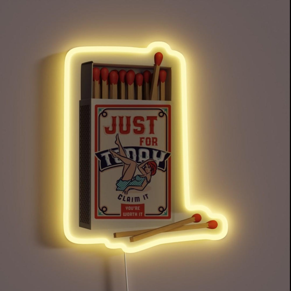 Just For Today Rgb Led Neon Sign - Custom LED neon sign front view