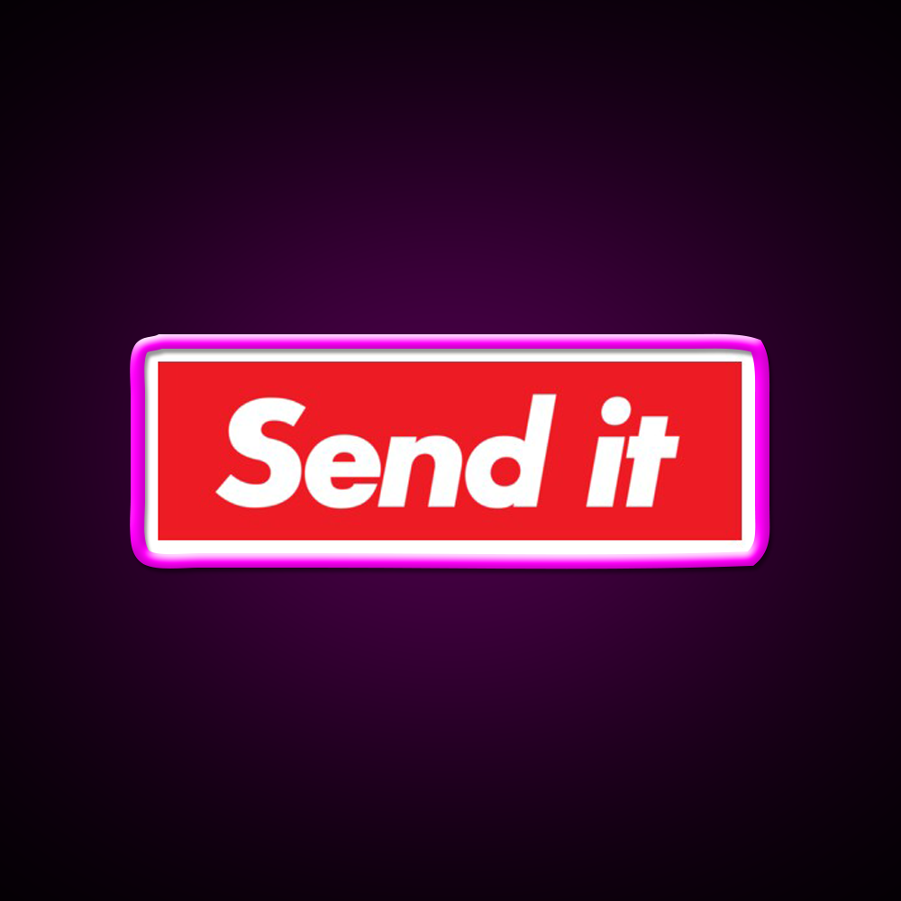 Just Gonna Send It Beer Bar Decor Led Neon Sign Rgb Color - Neon sign mounted on wall in room