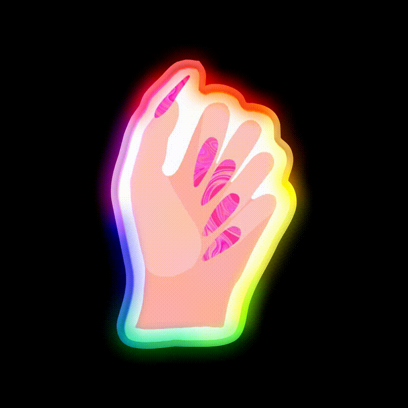 Just Got My Nails Did Nail Salon Led Neon Sign Rgb Color - LED neon sign close-up detail