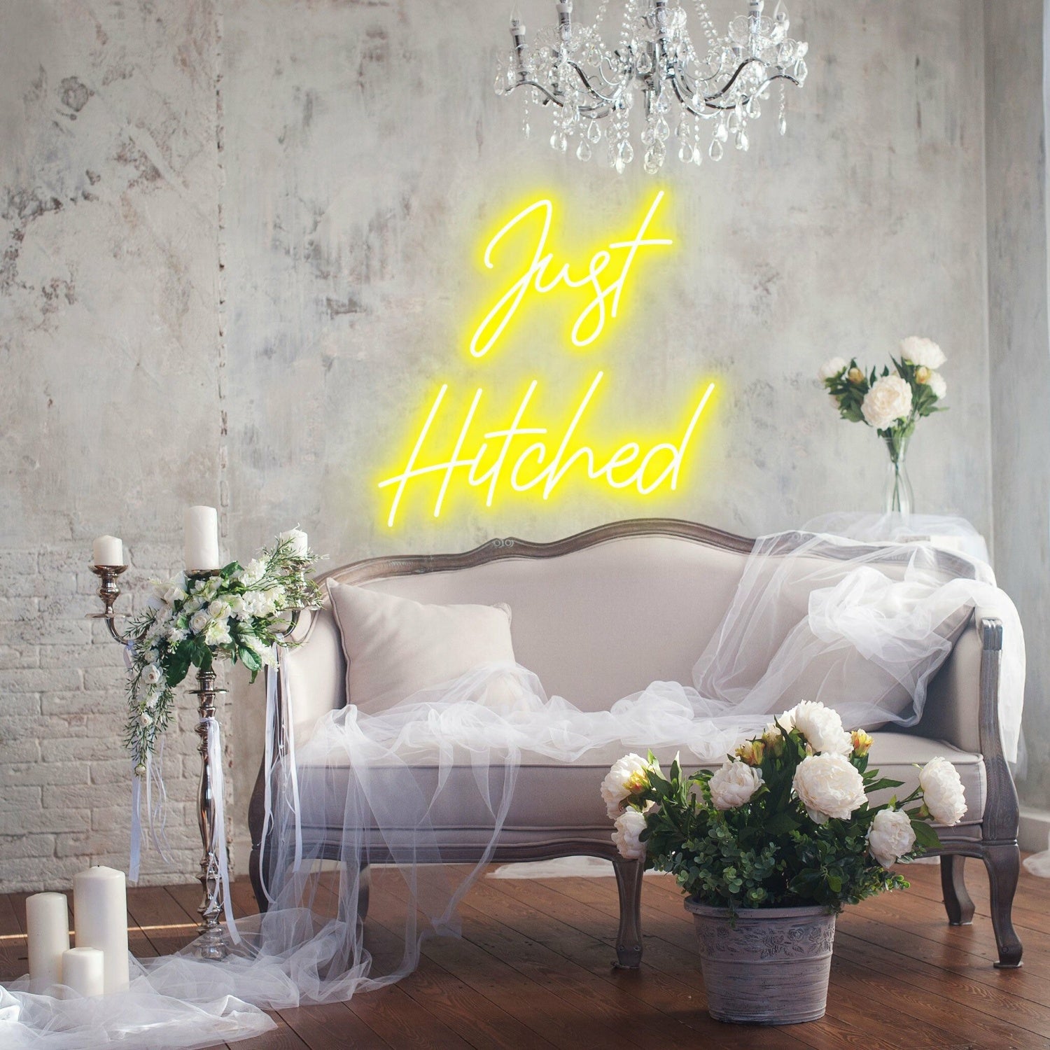 Just Hitched Joyous Neon Celebration For Newlyweds | Shineneon