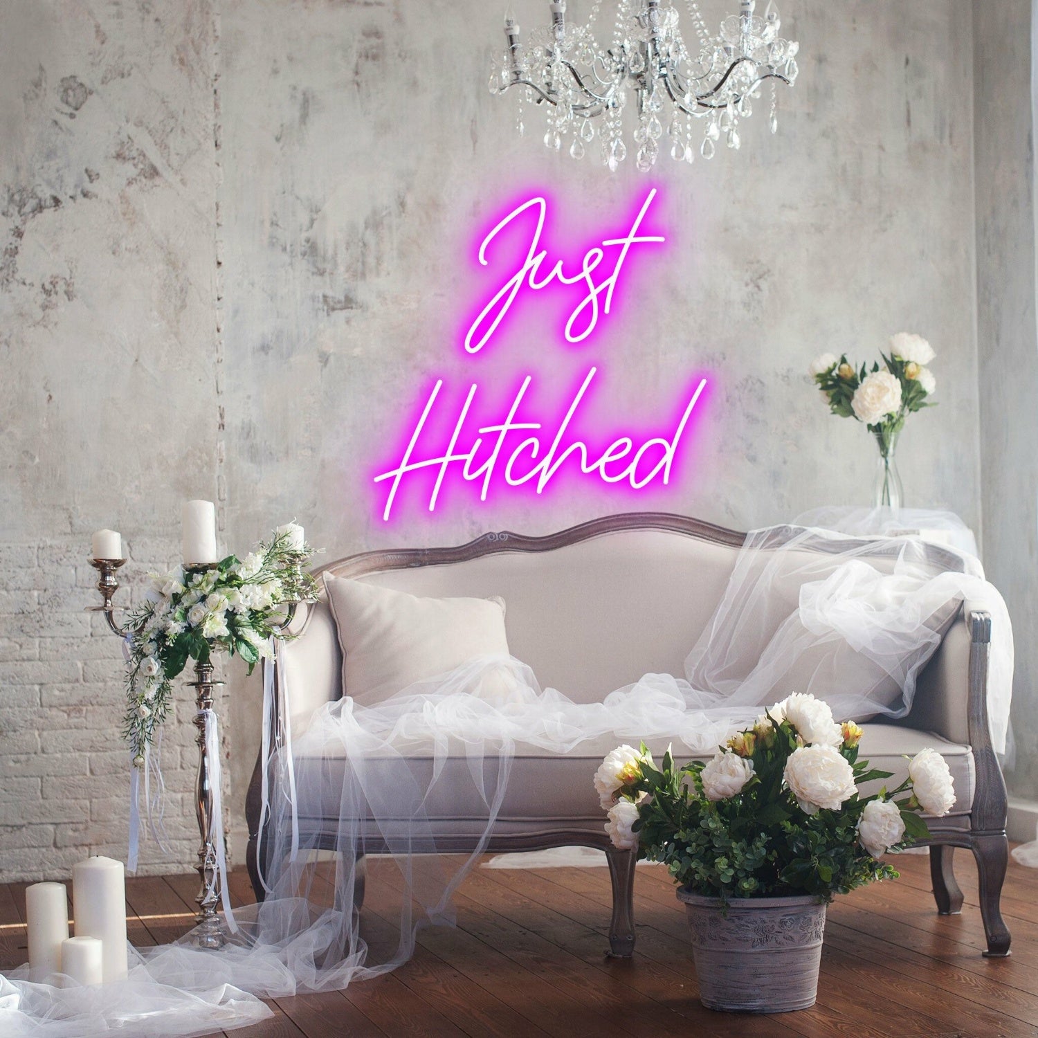 Just Hitched Joyous Neon Celebration For Newlyweds | Shineneon