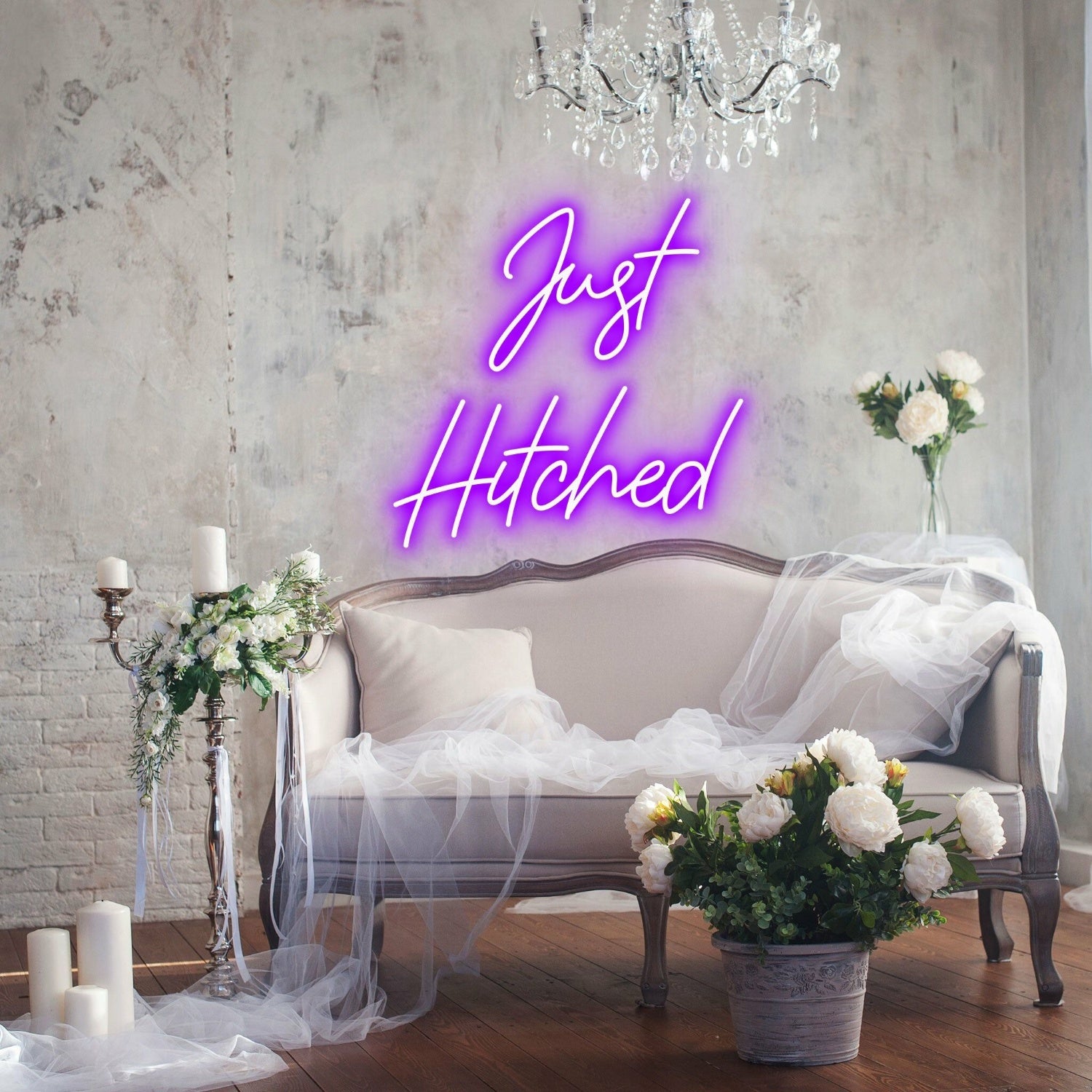 Just Hitched Joyous Neon Celebration For Newlyweds | Shineneon