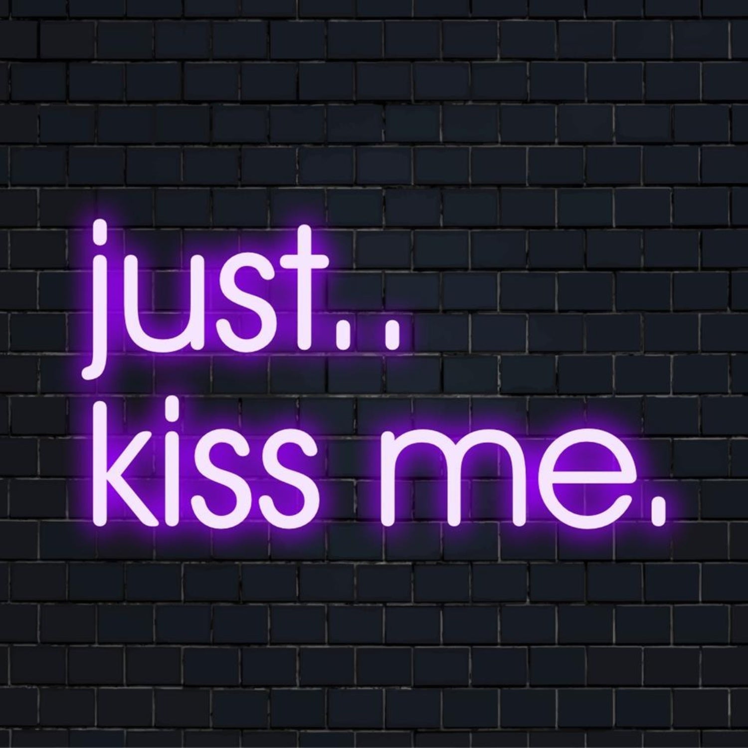 Just Kiss Me Led Neon Sign With White Purple Glow For Home Bar Restaurant Decor | Shineneon