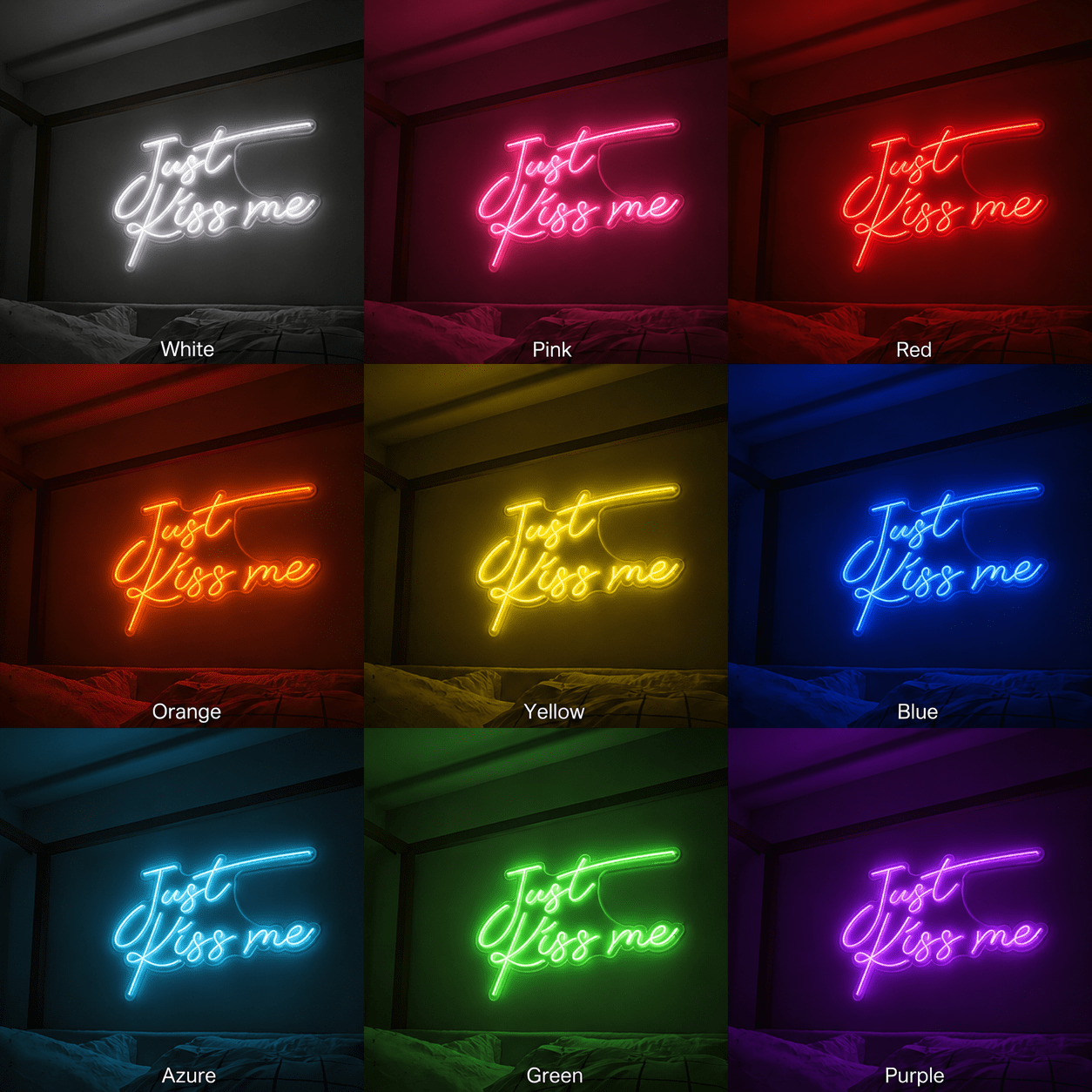 Just Kiss Me Room Decor LED Neon Sign - Shineneon