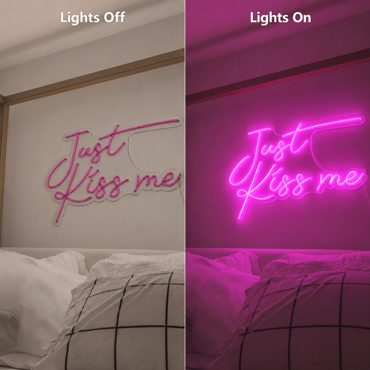 Just Kiss Me Room Decor LED Neon Sign - Shineneon