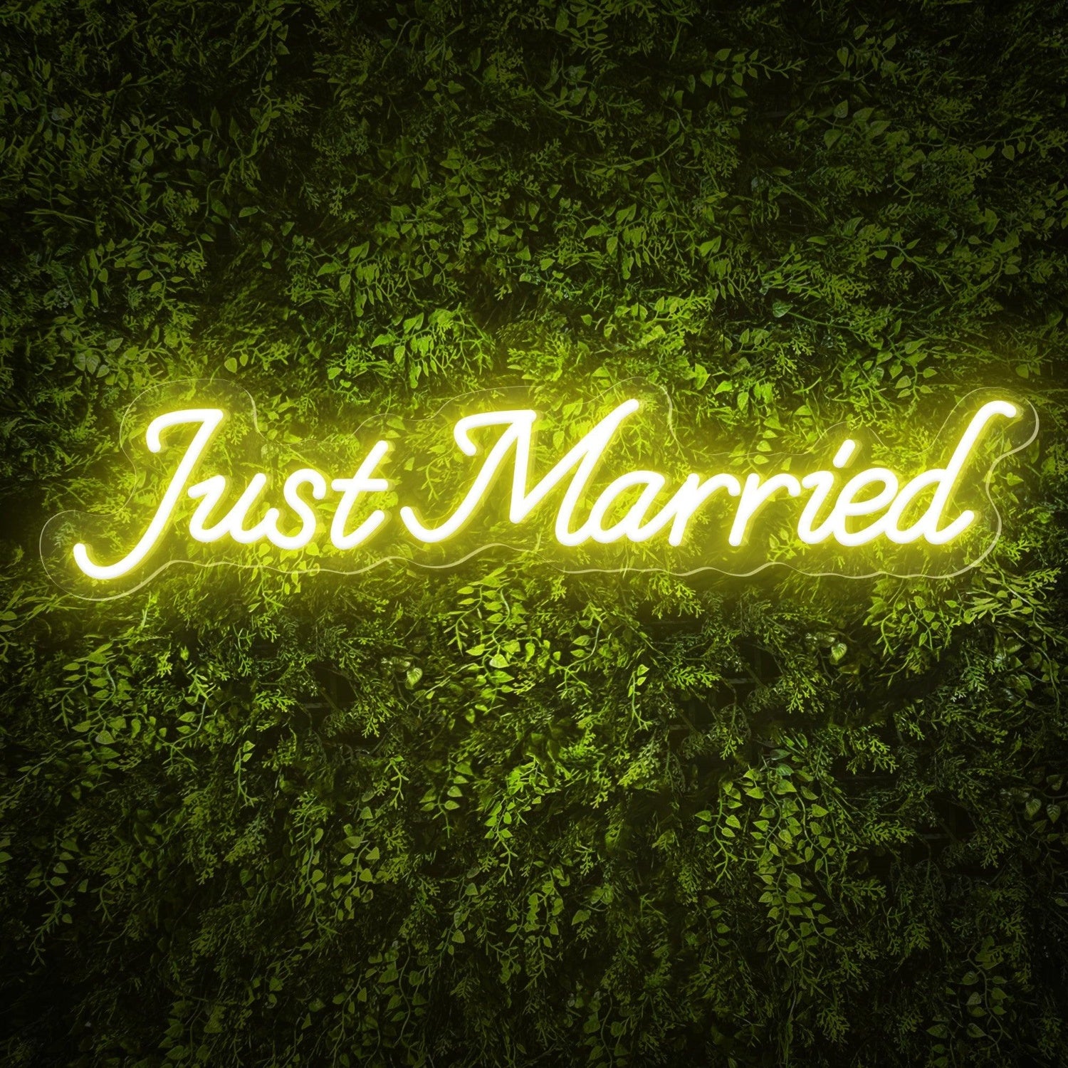 Just Married Led Neon Sign Warm White Wedding Greenery Wall Decor | Shineneon