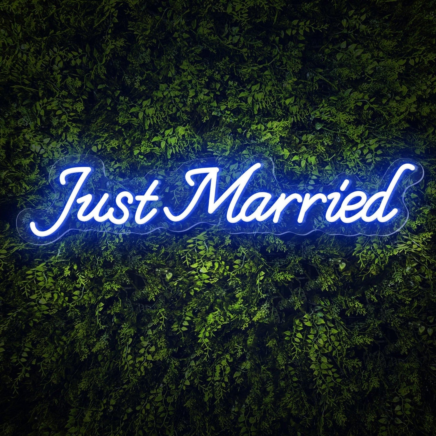 Just Married Led Neon Sign Warm White Wedding Greenery Wall Decor | Shineneon