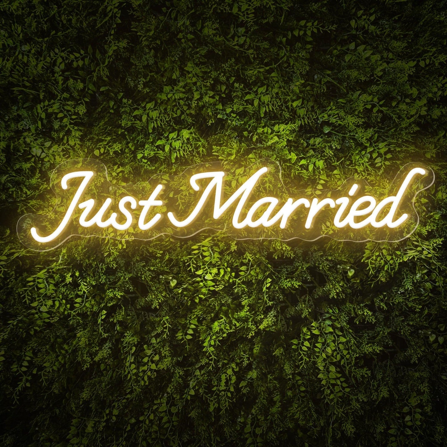 Just Married Led Neon Sign Warm White Wedding Greenery Wall Decor | Shineneon