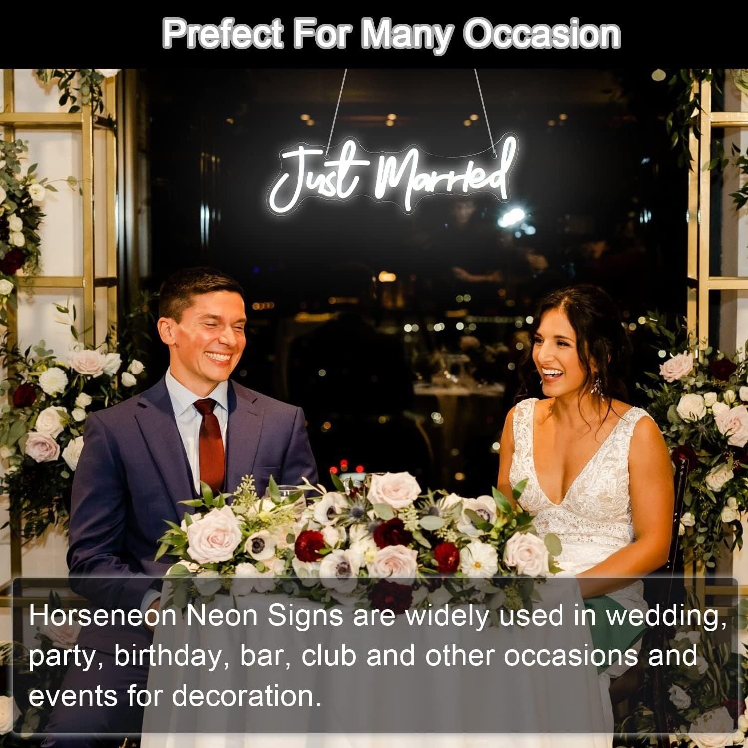 Just Married Neon Sign Wedding Celebration | Shineneon