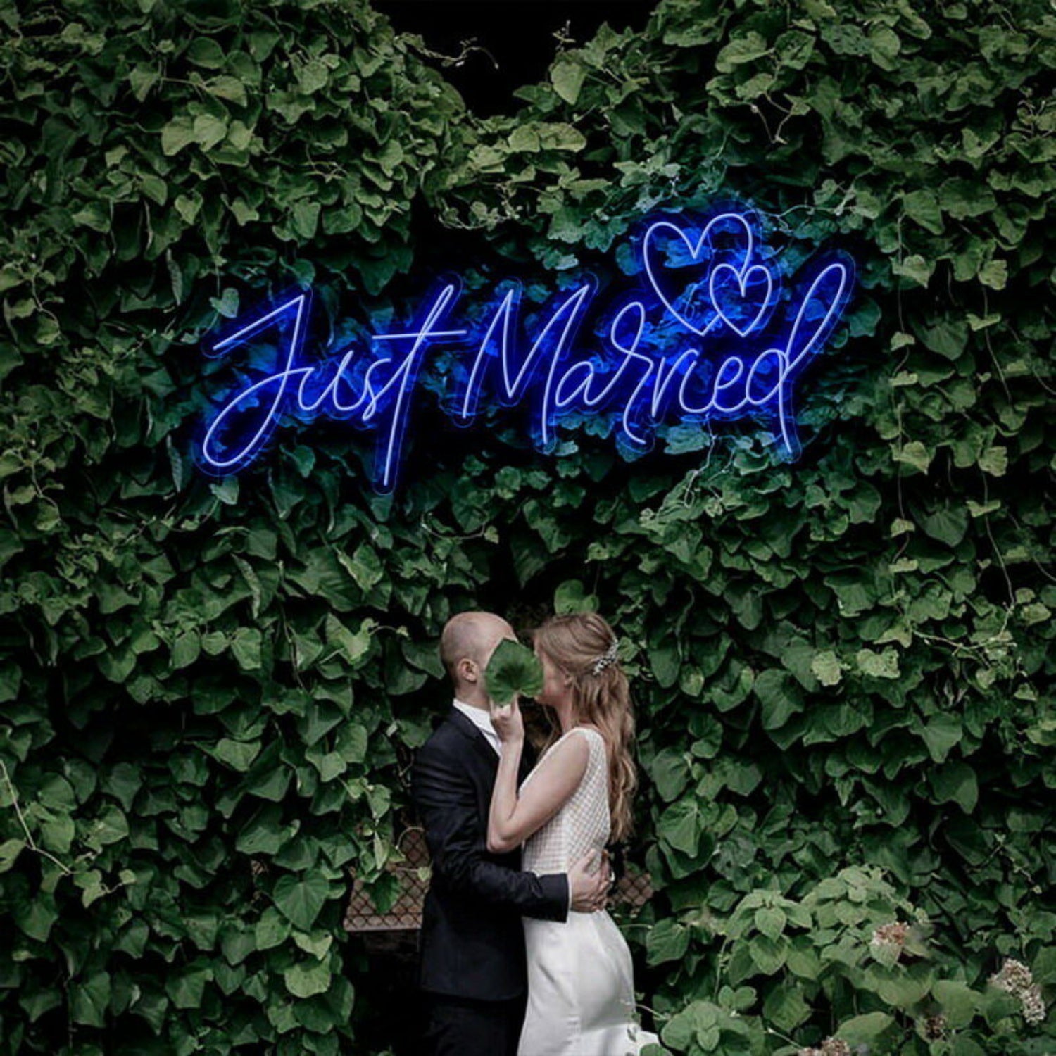 Just Married Two Love Hearts Neon Sign | Shineneon