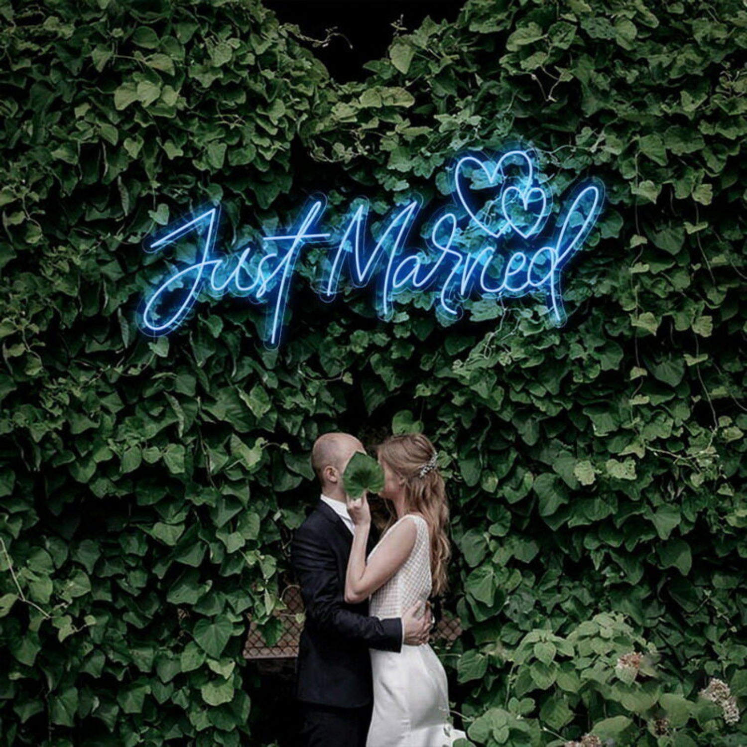 Just Married Two Love Hearts Neon Sign | Shineneon