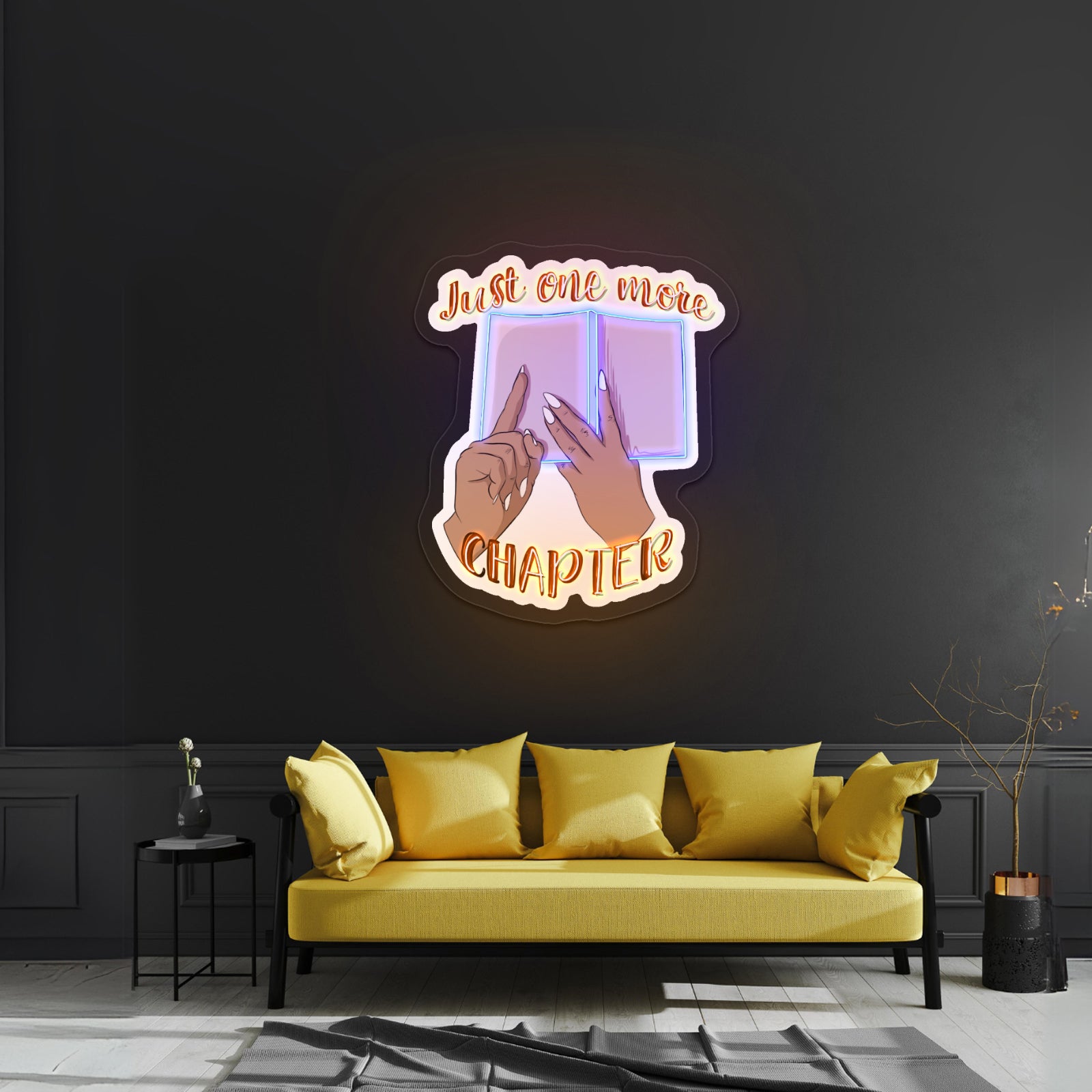 Just One More Chapter Artwork Aesthetic Neon Signs