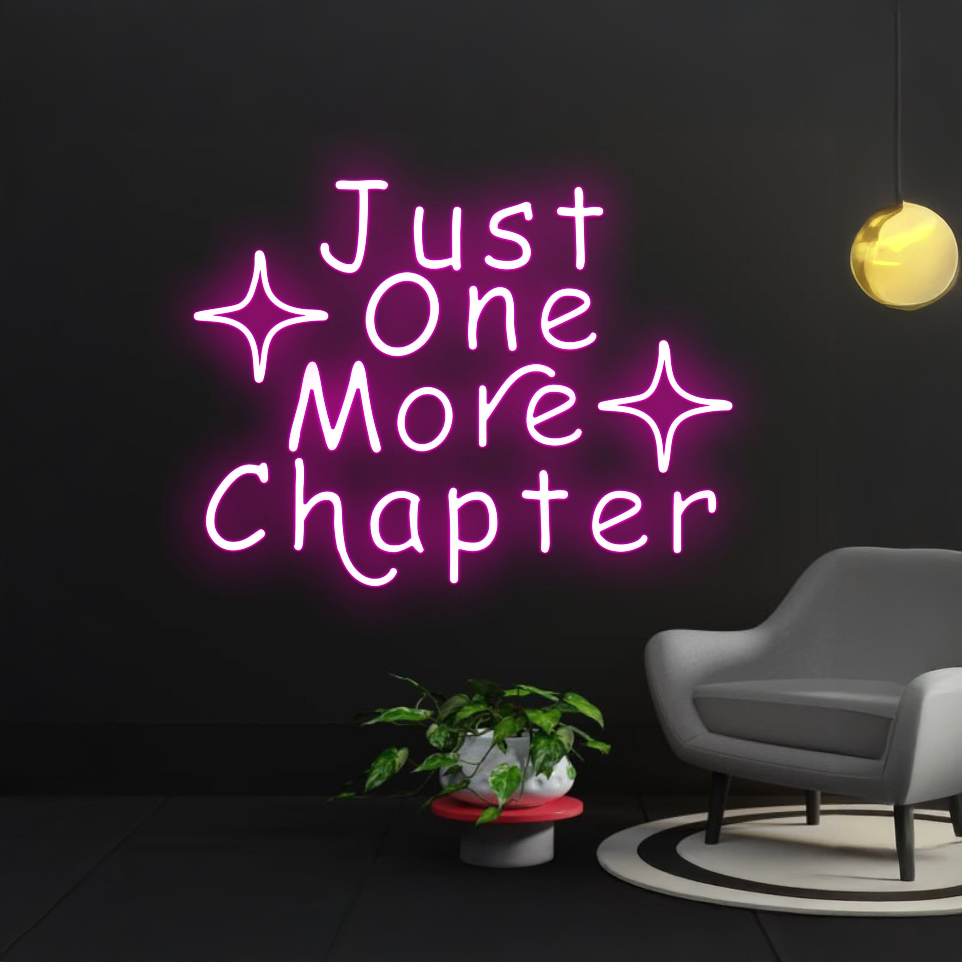 Just One More Chapter Neon Sign Bookworm Name Led Light | Shineneon