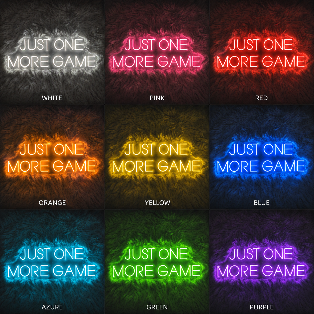 Just One More Game LED Neon Sign - 05 Color Grid