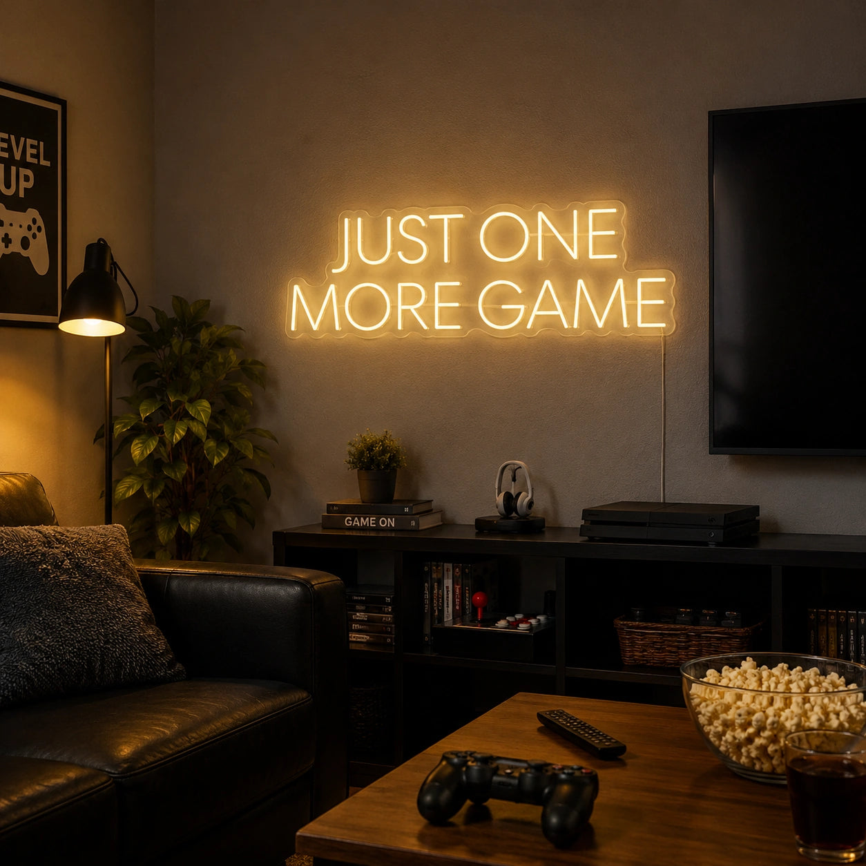 Just One More Game Neon Sign LED Neon Sign real lifestyle scene
