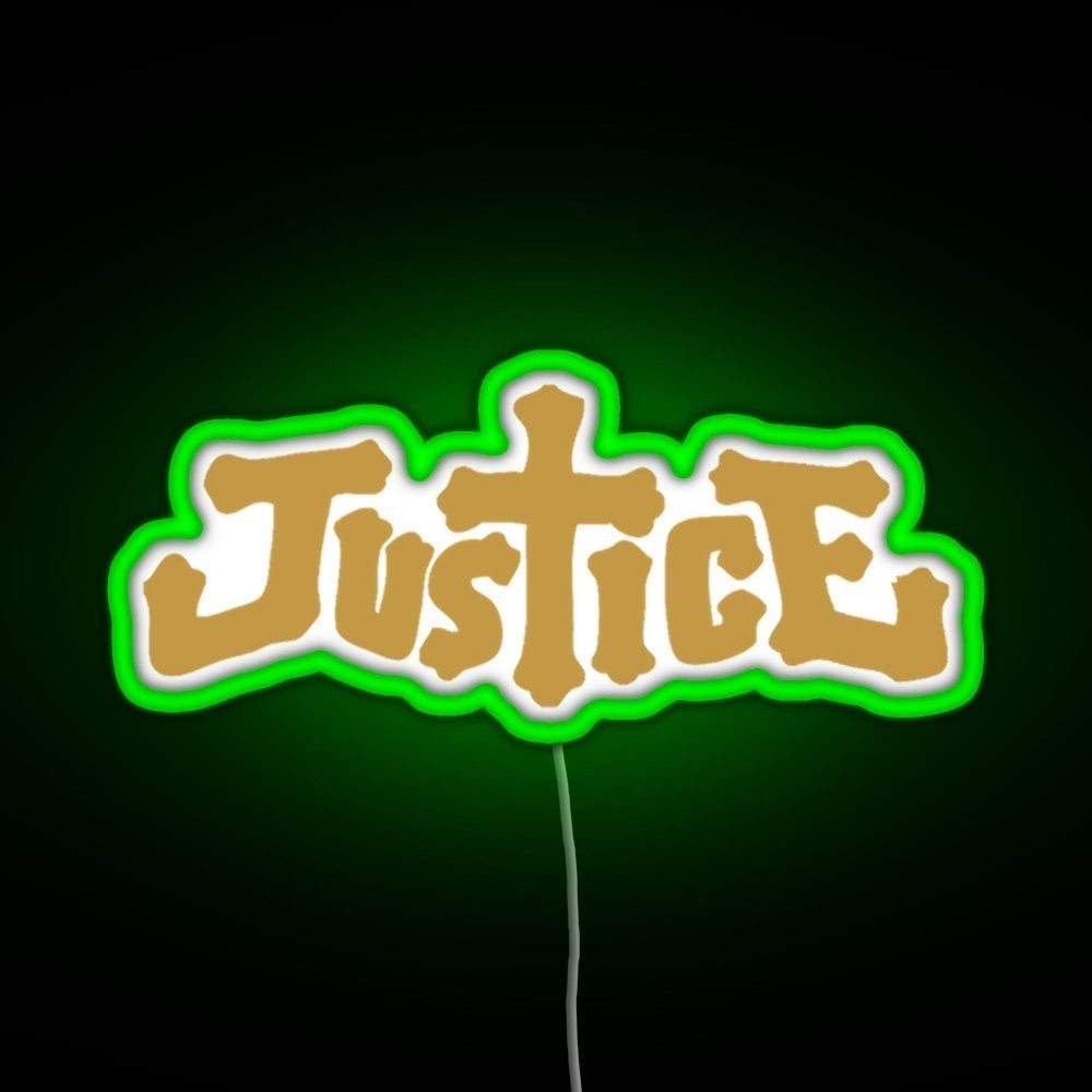 Justice Electro Music Logo Rgb Led Neon Sign Pop Wall Art - Shineneon