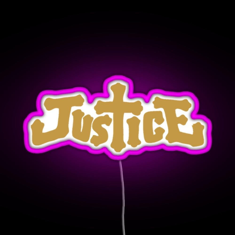 Justice Electro Music Logo Rgb Led Neon Sign Pop Wall Art - Shineneon
