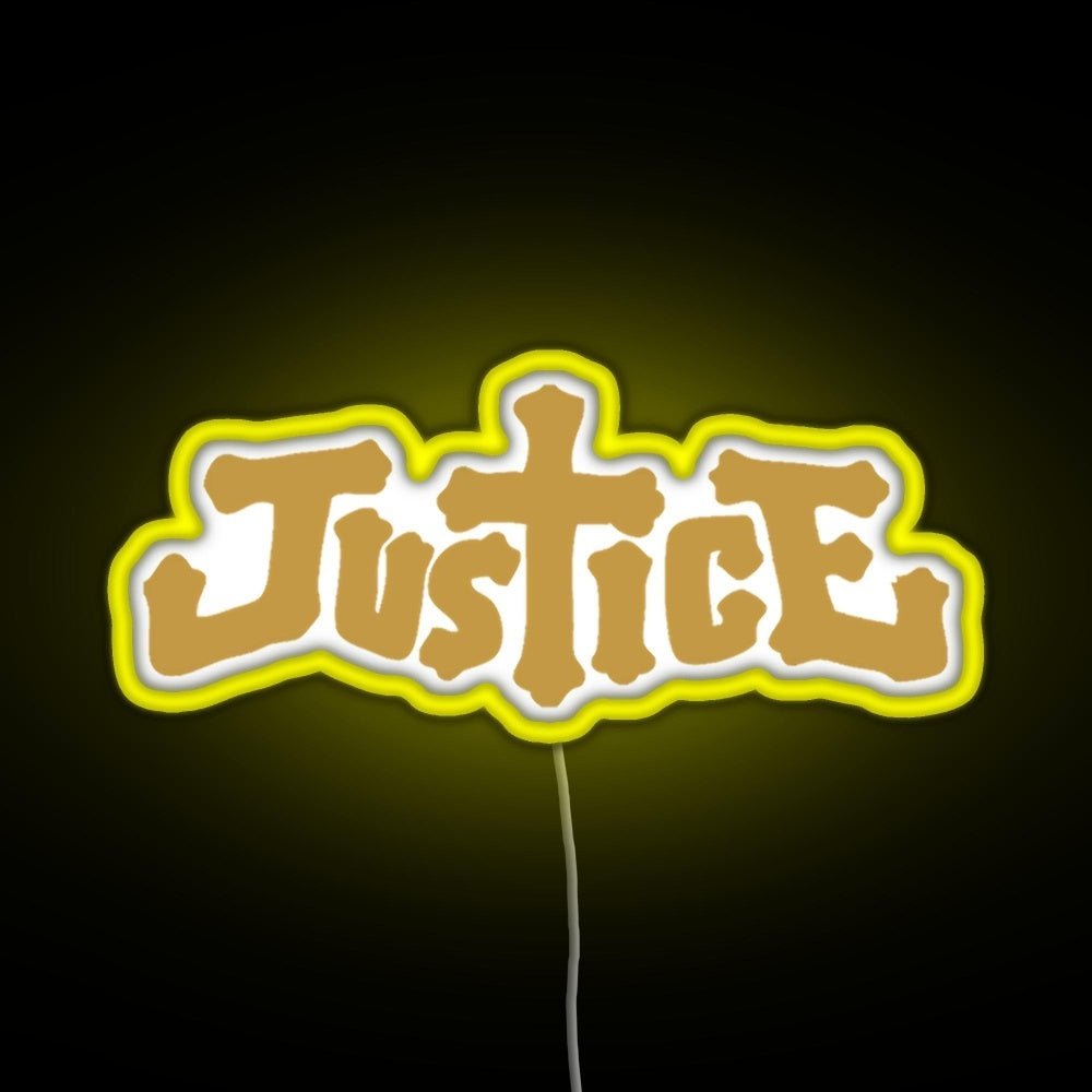 Justice Electro Music Logo Rgb Led Neon Sign Pop Wall Art - Shineneon