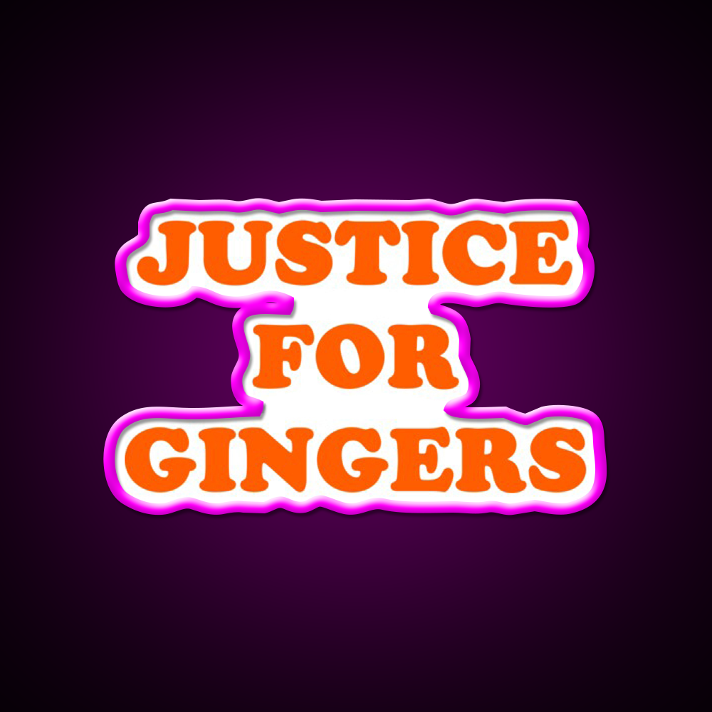 Justice For Gingers Beer Bar Decor Led Neon Sign Rgb Color - Neon sign mounted on wall in room