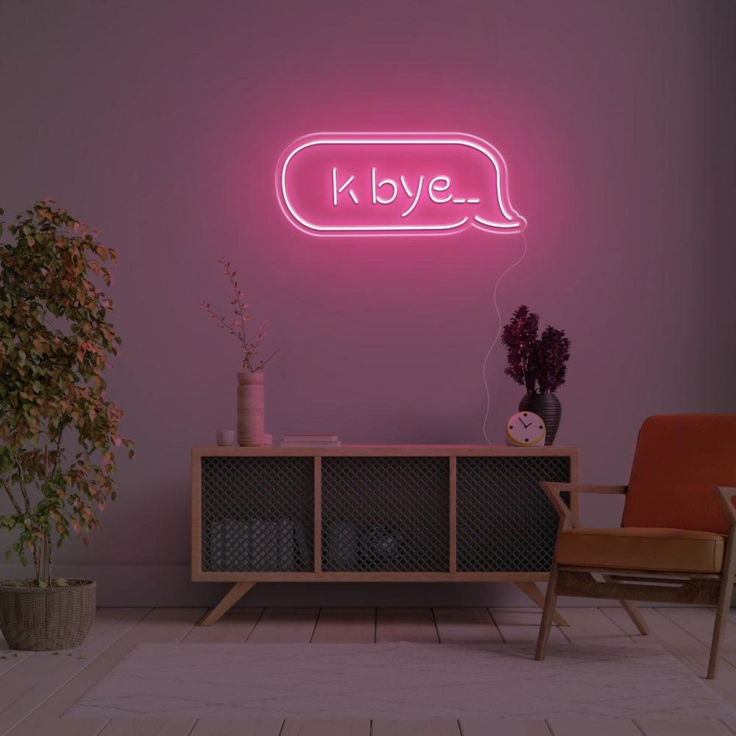 K Bye Blue Dialog Led Neon Sign For Modern Home Decor | Shineneon