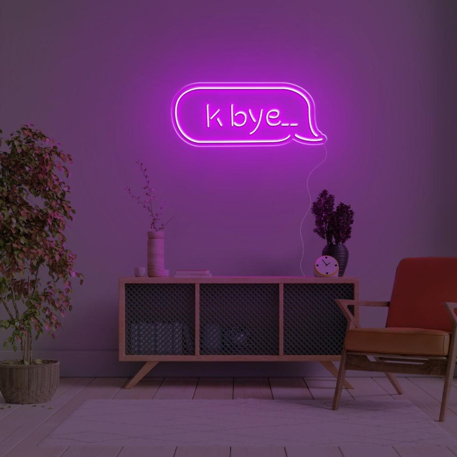 K Bye Blue Dialog Led Neon Sign For Modern Home Decor | Shineneon