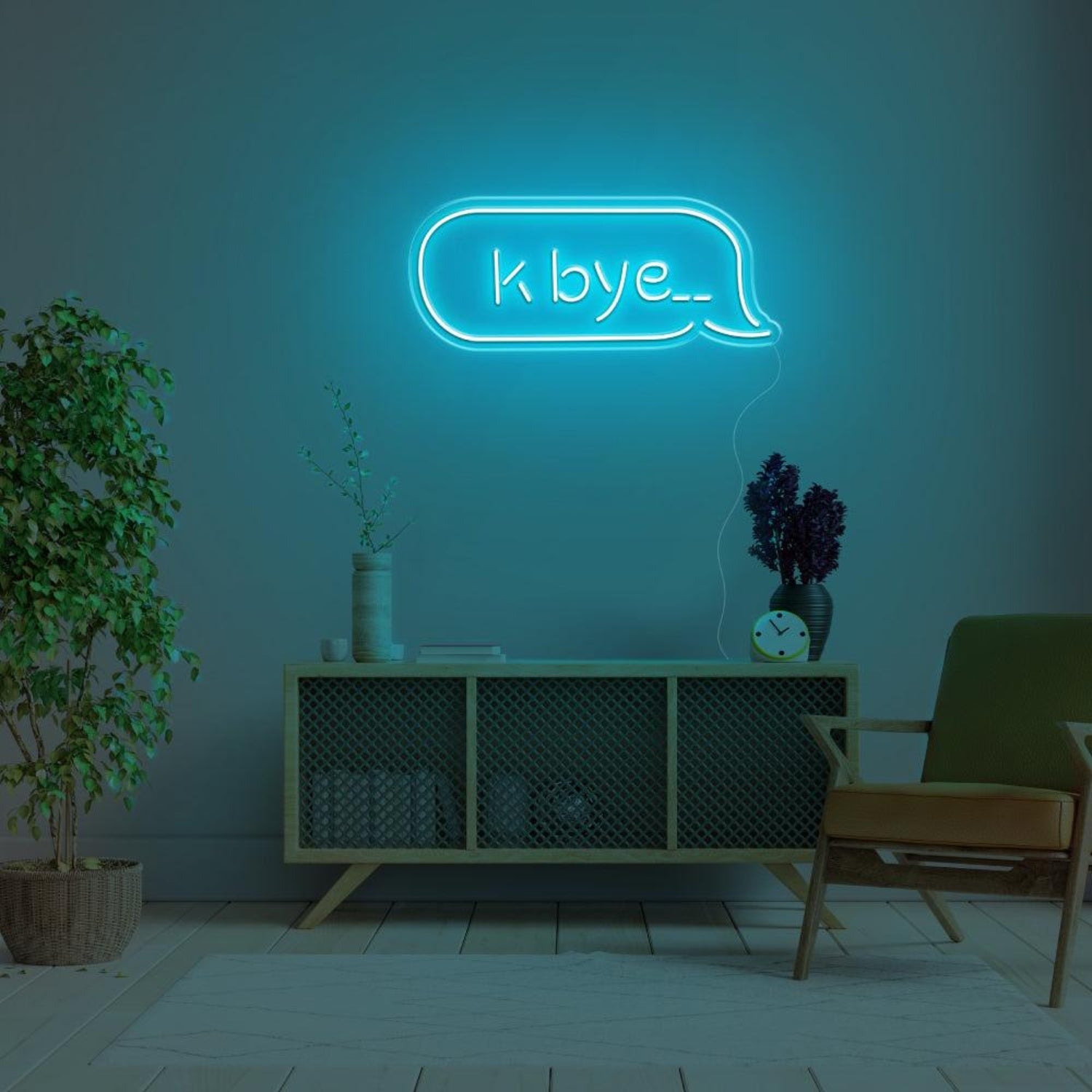 K Bye Blue Dialog Led Neon Sign For Modern Home Decor | Shineneon