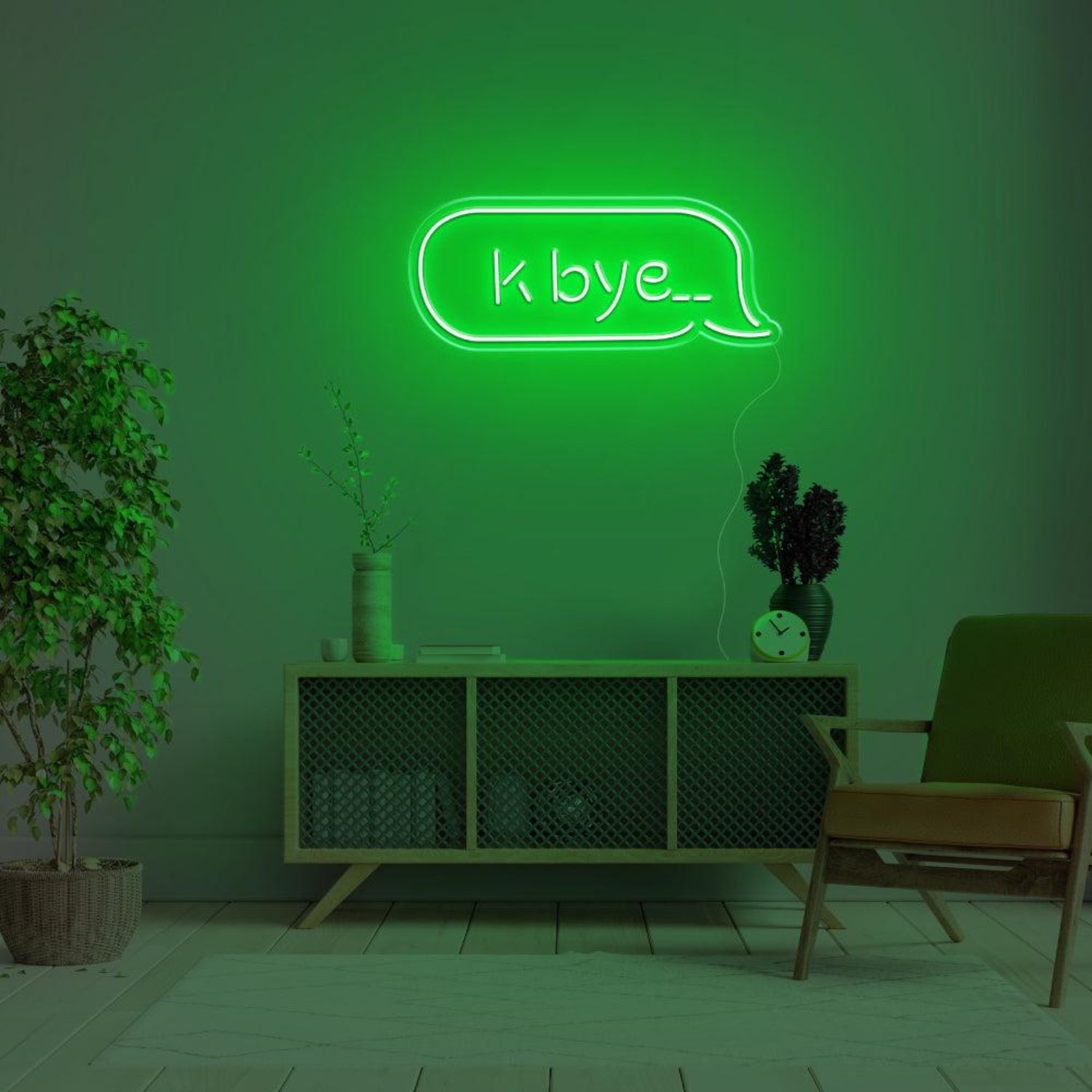 K Bye Blue Dialog Led Neon Sign For Modern Home Decor | Shineneon