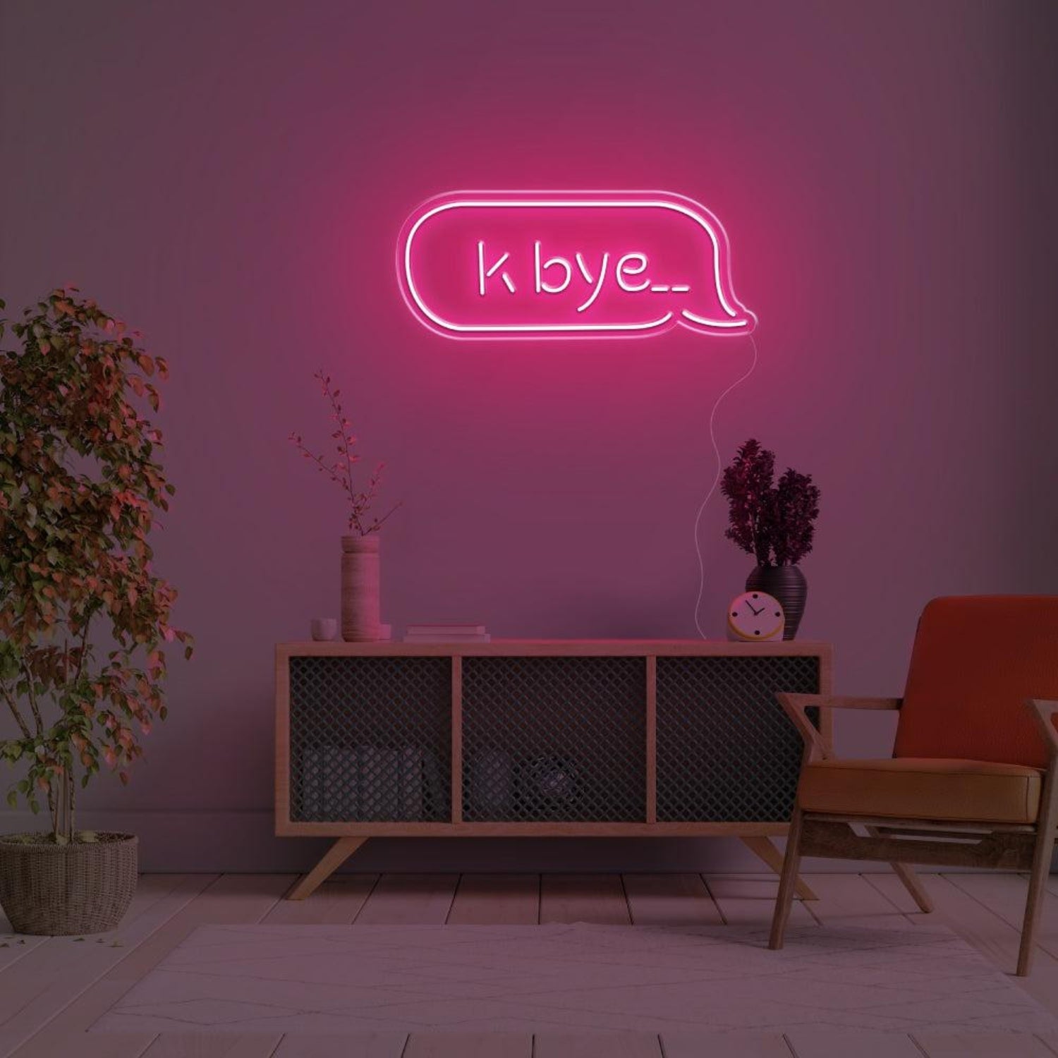 K Bye Blue Dialog Led Neon Sign For Modern Home Decor | Shineneon