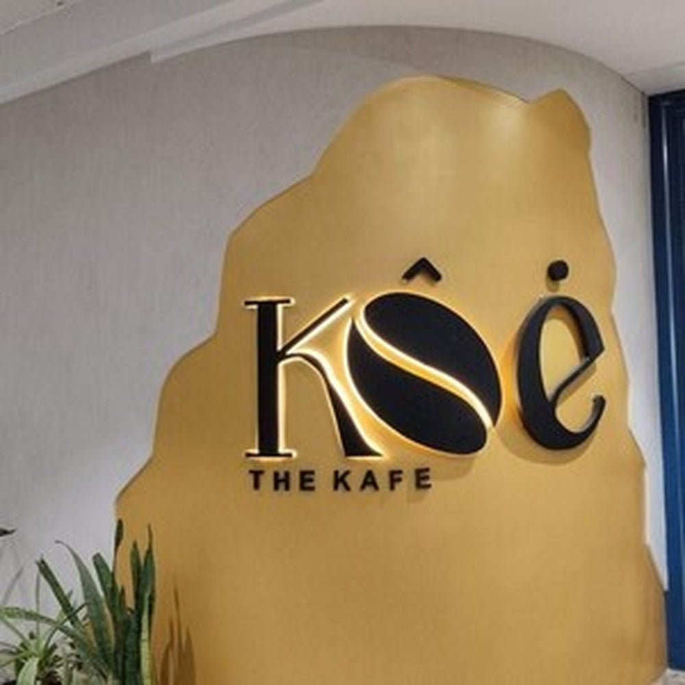 K E The Kafe Withlogo 3D Backlit Channel Letters Led Light Sign