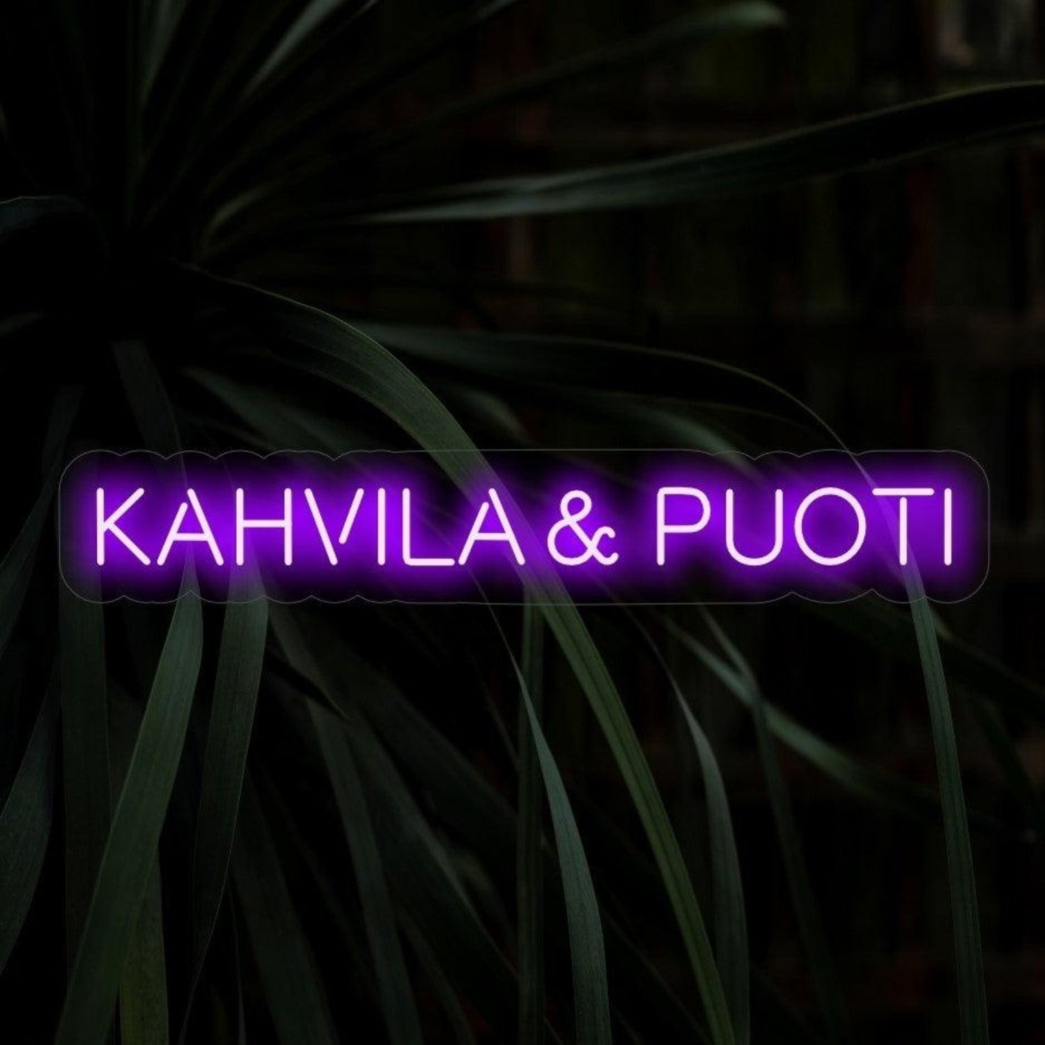 Kahvila Puoti Purple - White Led Neon Sign For Cafe Restaurant Decor - Shineneon