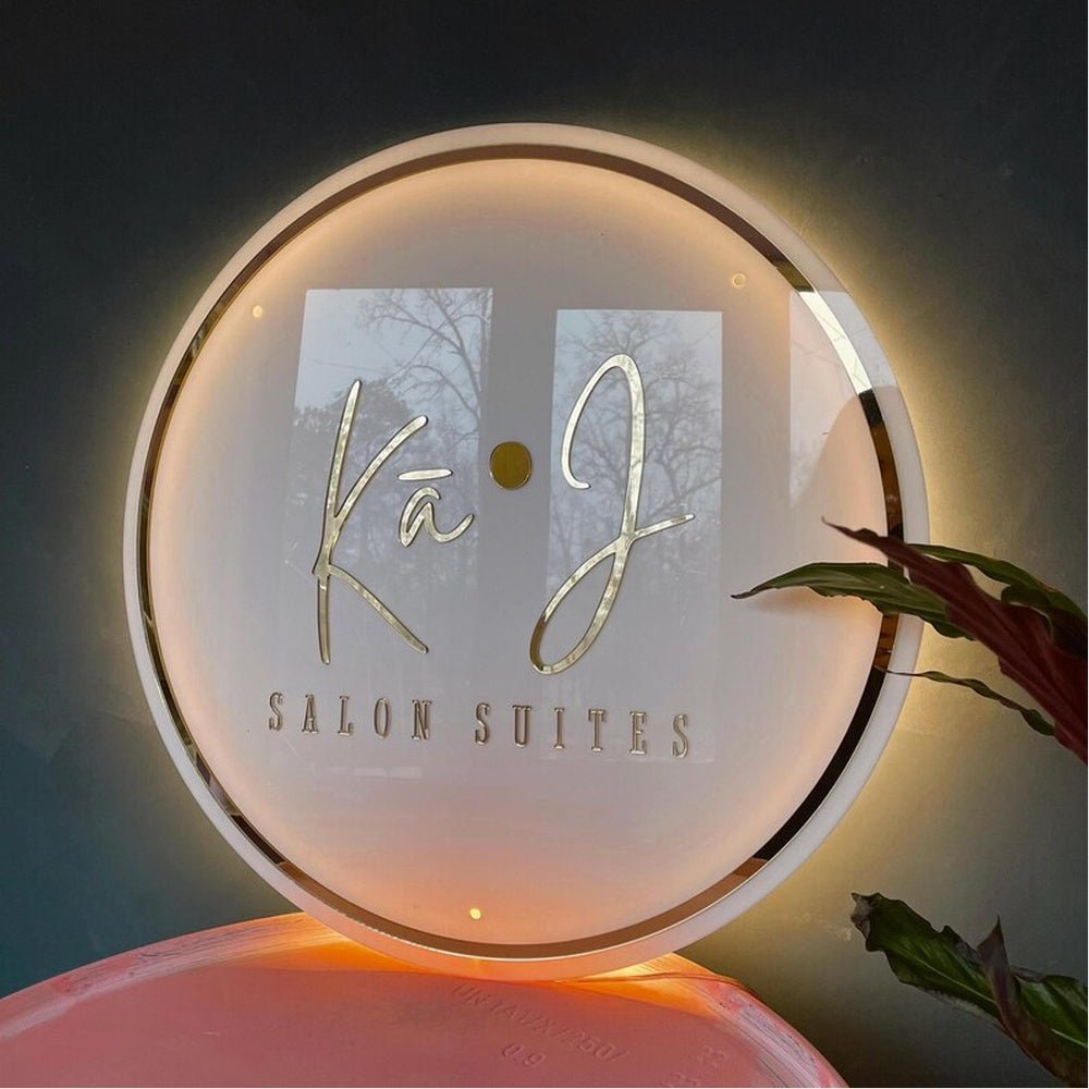 Kaj Salon Stutes Acrylic Business Logo Sign - Shineneon