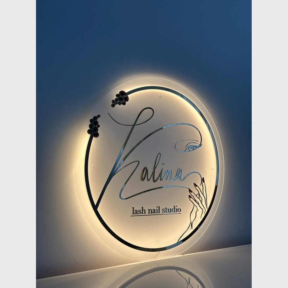 Kalina Lash Nail Studio Acrylic Business Logo Sign - Shineneon