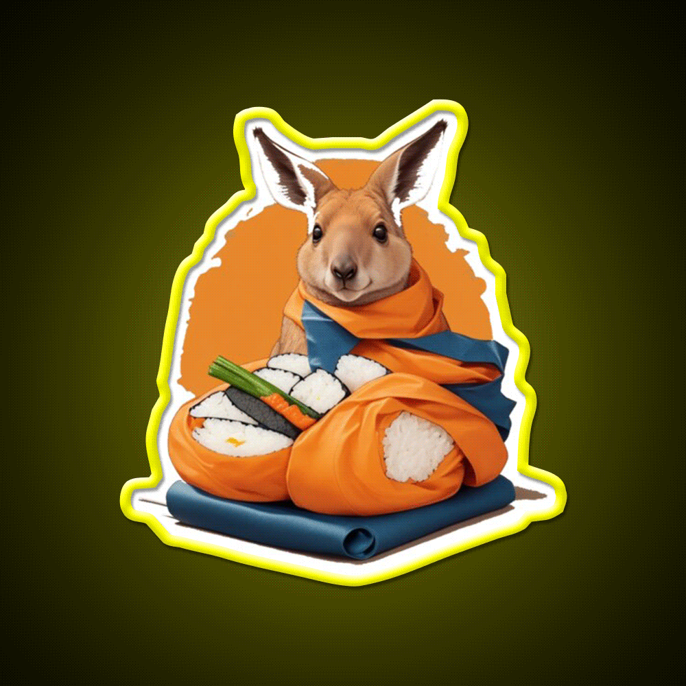 Kangaroo Chef Led Neon Sign Chinese Food Rgb Color