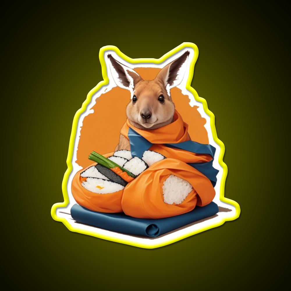 Kangaroo Chef Led Neon Sign Chinese Food Rgb Color