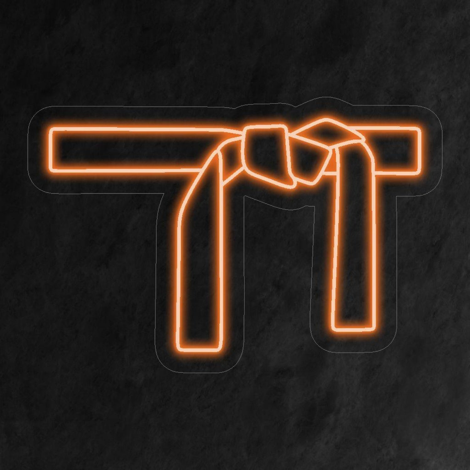 Karate Belt Knot Orange - Yellow Led Neon Sign For Martial Arts Gym Bar Decor - Shineneon