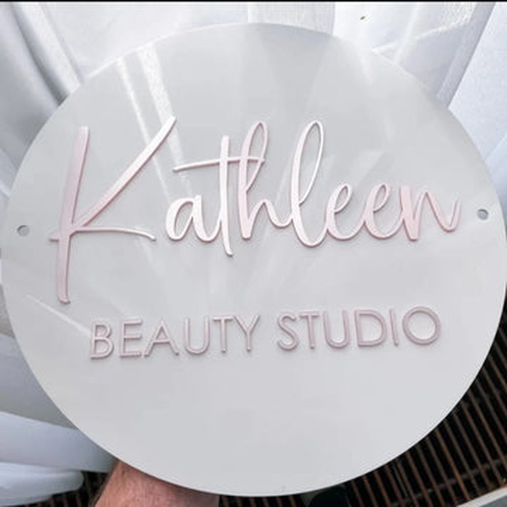 Kathleen Beauty Studio Acrylic Business Logo Sign