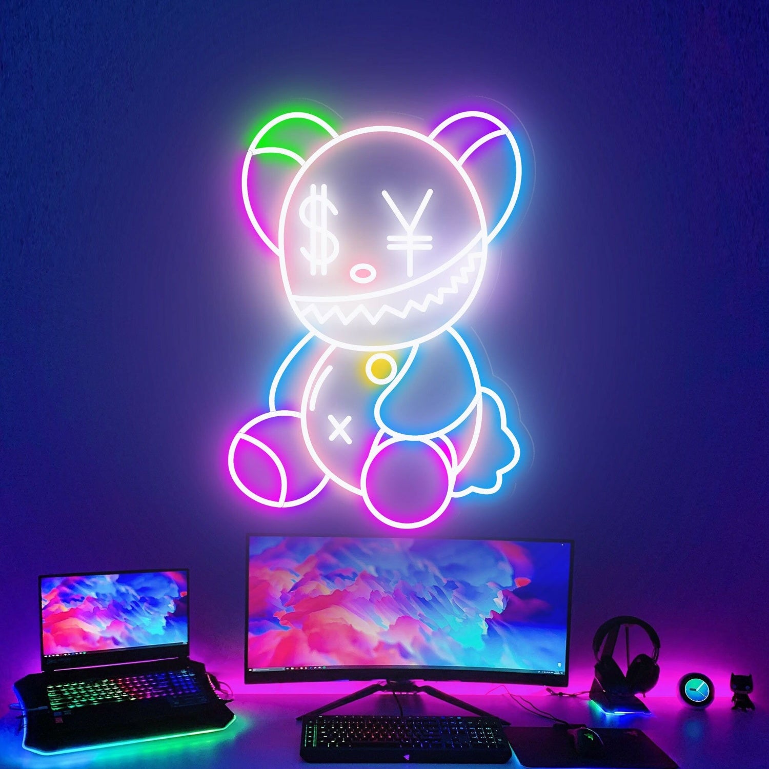 Kaw Teddy Bear Led Neon Sign Game Rooms Home Decor | Shineneon